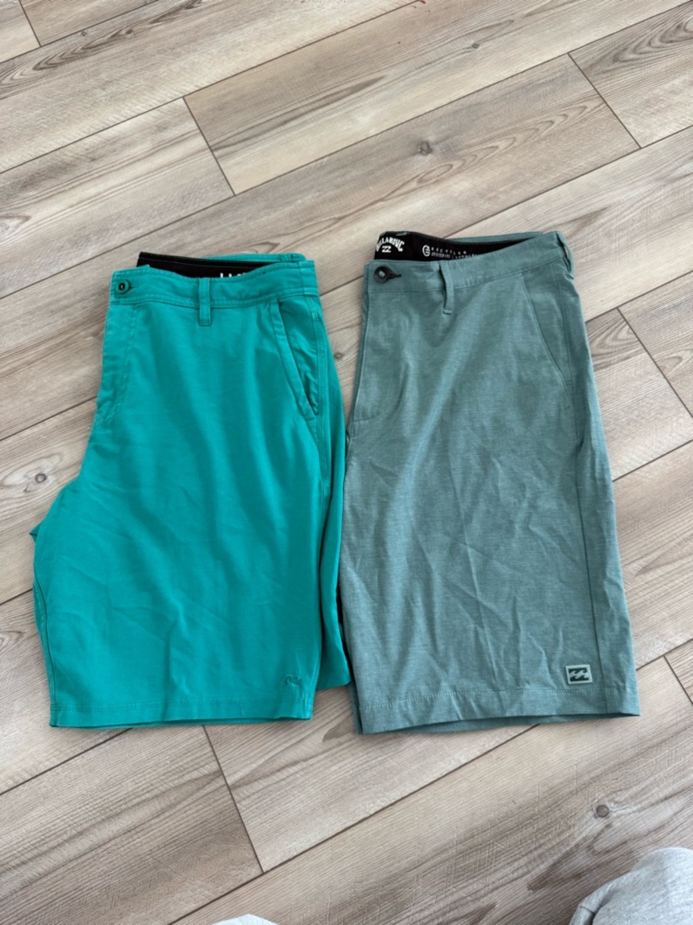 Billabong and O’Neill Men’s Teal and Sage Hybrid Shorts
